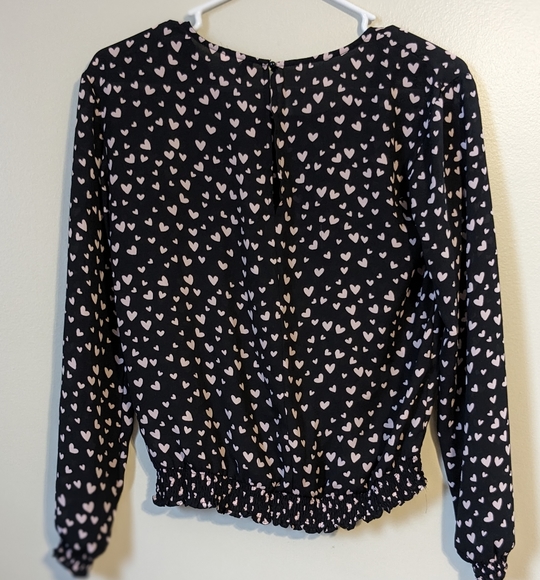 Divided H&M Polka Dot Heart Sheer Long Sleeve Top - Picture 2 of 8